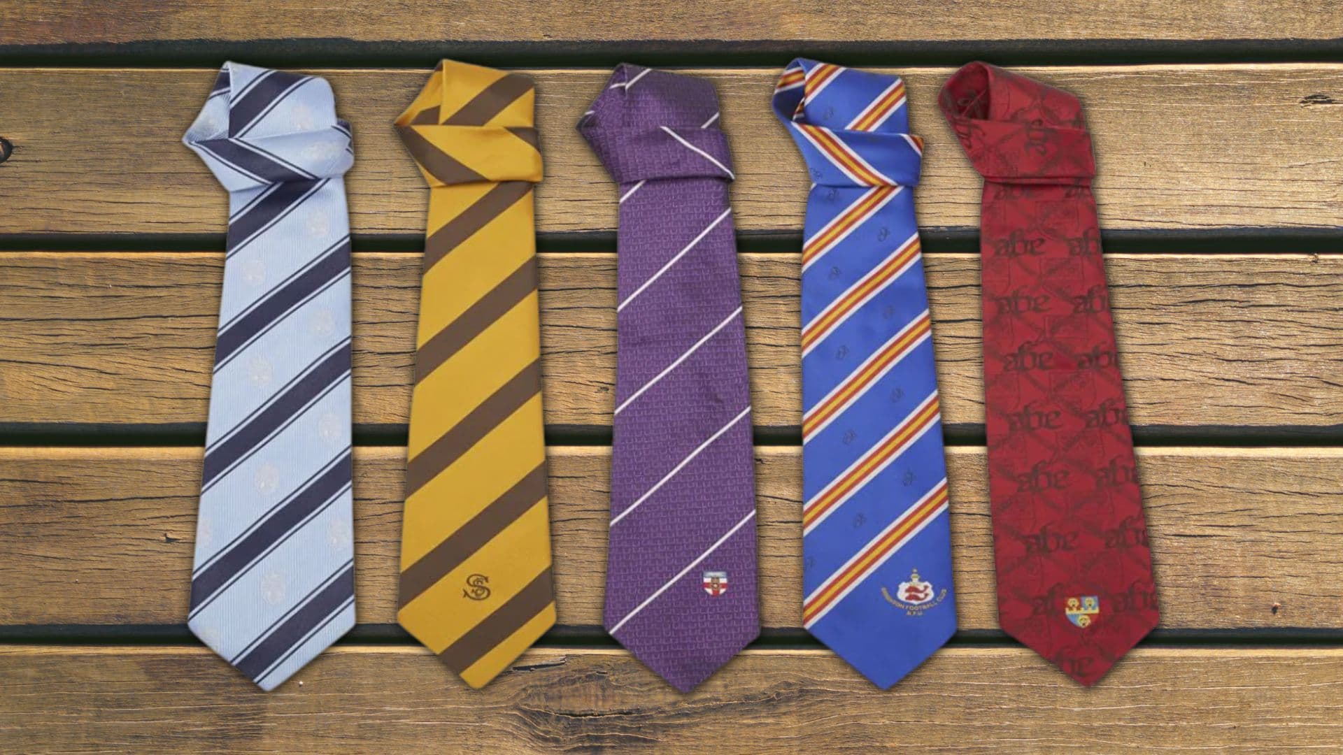 Custom striped ties for rugby club